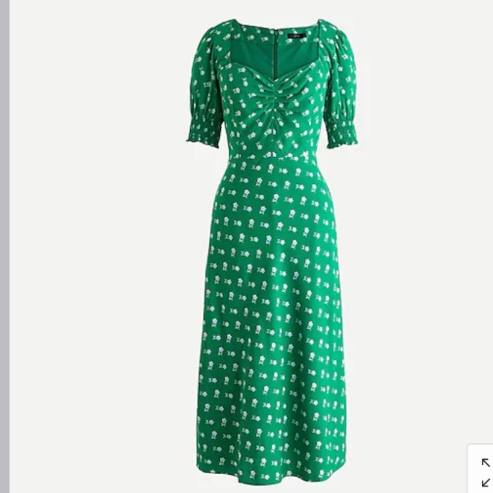 Green floral dress, J Crew